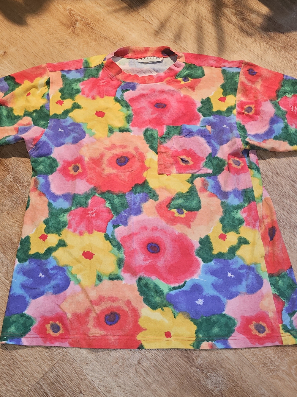 Floral Tie-Dye Pocket Tee - Multicolor